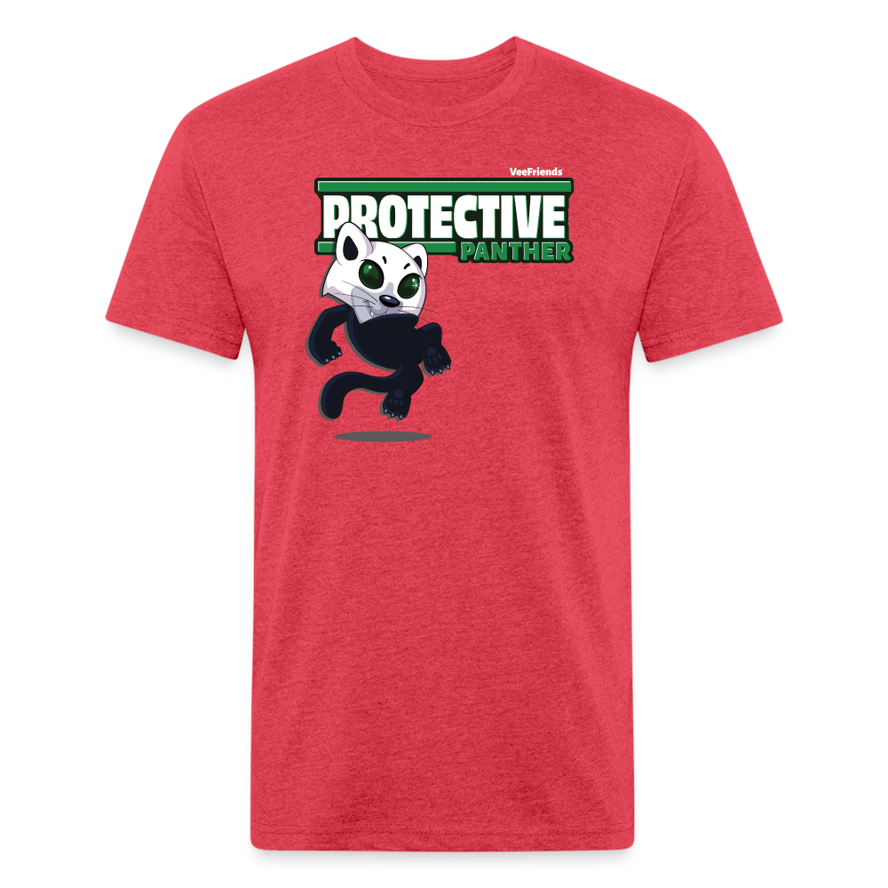 Protective Panther Character Comfort Adult Tee - heather red