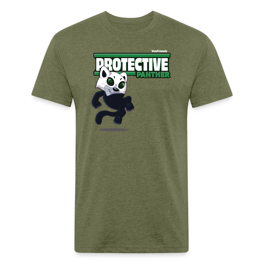 Protective Panther Character Comfort Adult Tee - heather military green