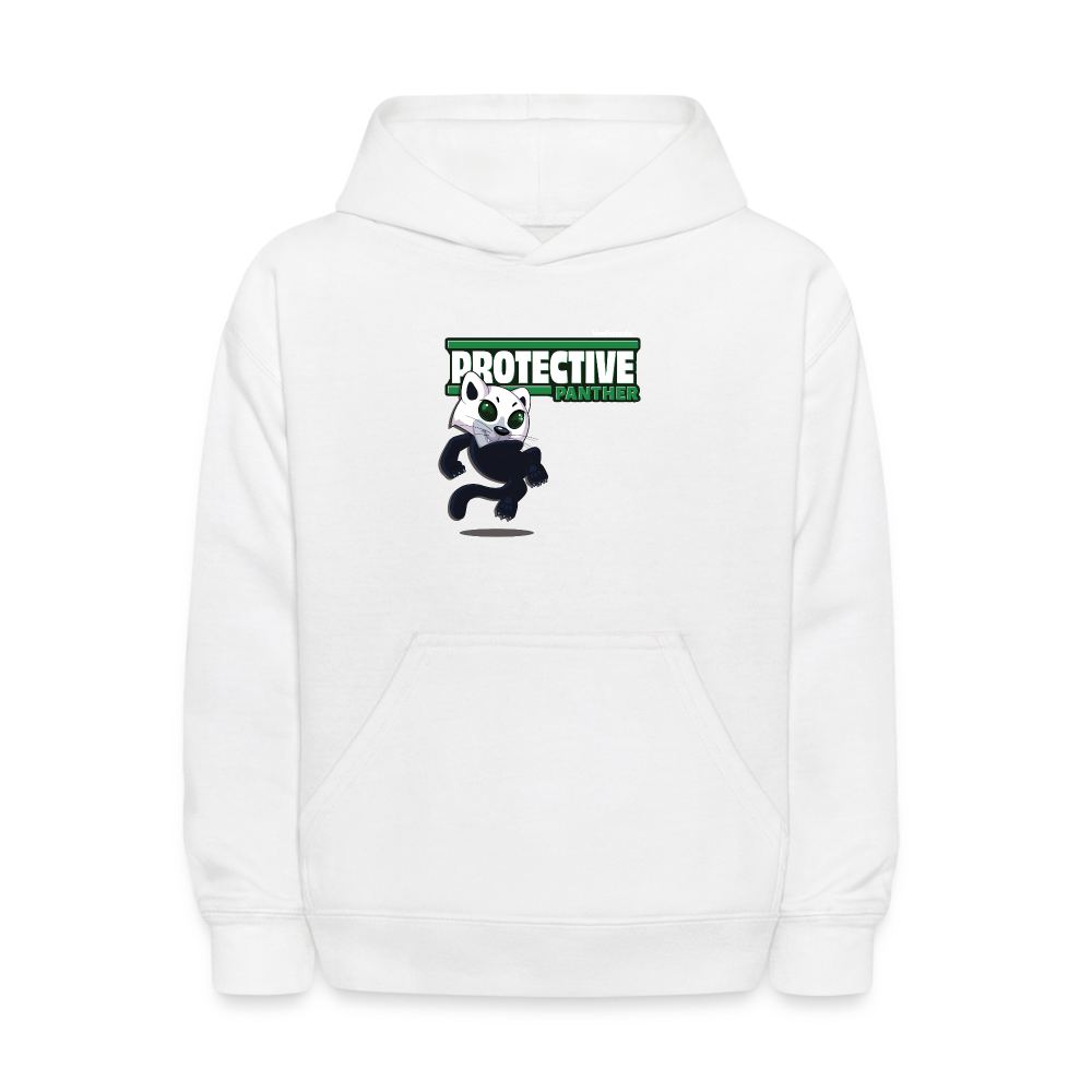 Protective Panther Character Comfort Kids Hoodie - white