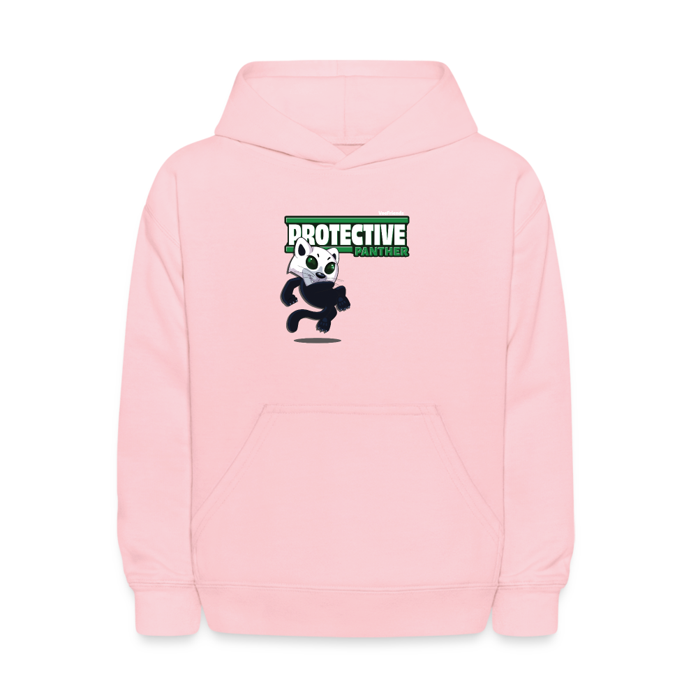 Protective Panther Character Comfort Kids Hoodie - pink