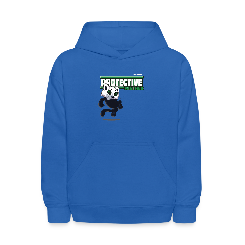 Protective Panther Character Comfort Kids Hoodie - royal blue