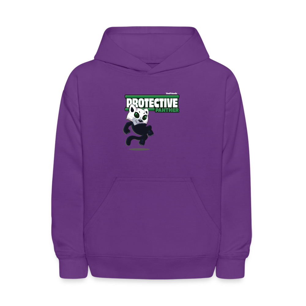 Protective Panther Character Comfort Kids Hoodie - purple