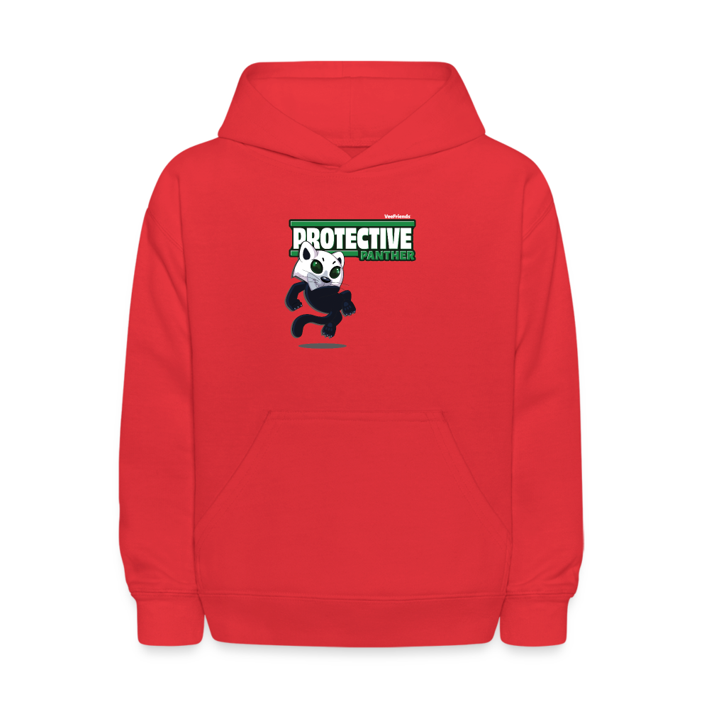 Protective Panther Character Comfort Kids Hoodie - red