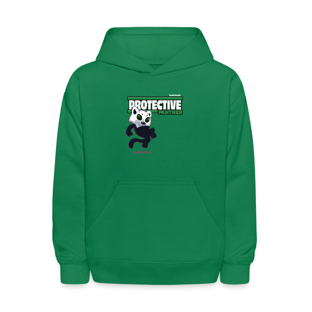 Protective Panther Character Comfort Kids Hoodie - kelly green