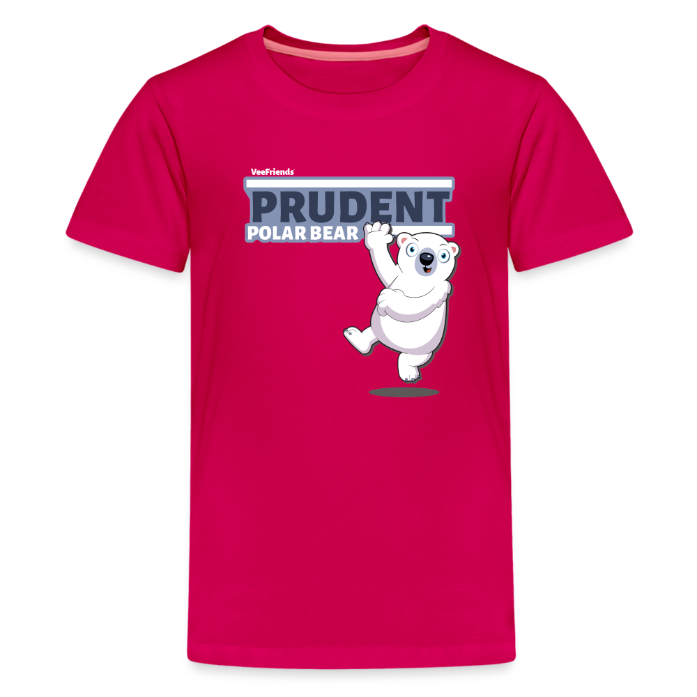 Prudent Polar Bear Character Comfort Kids Tee - dark pink