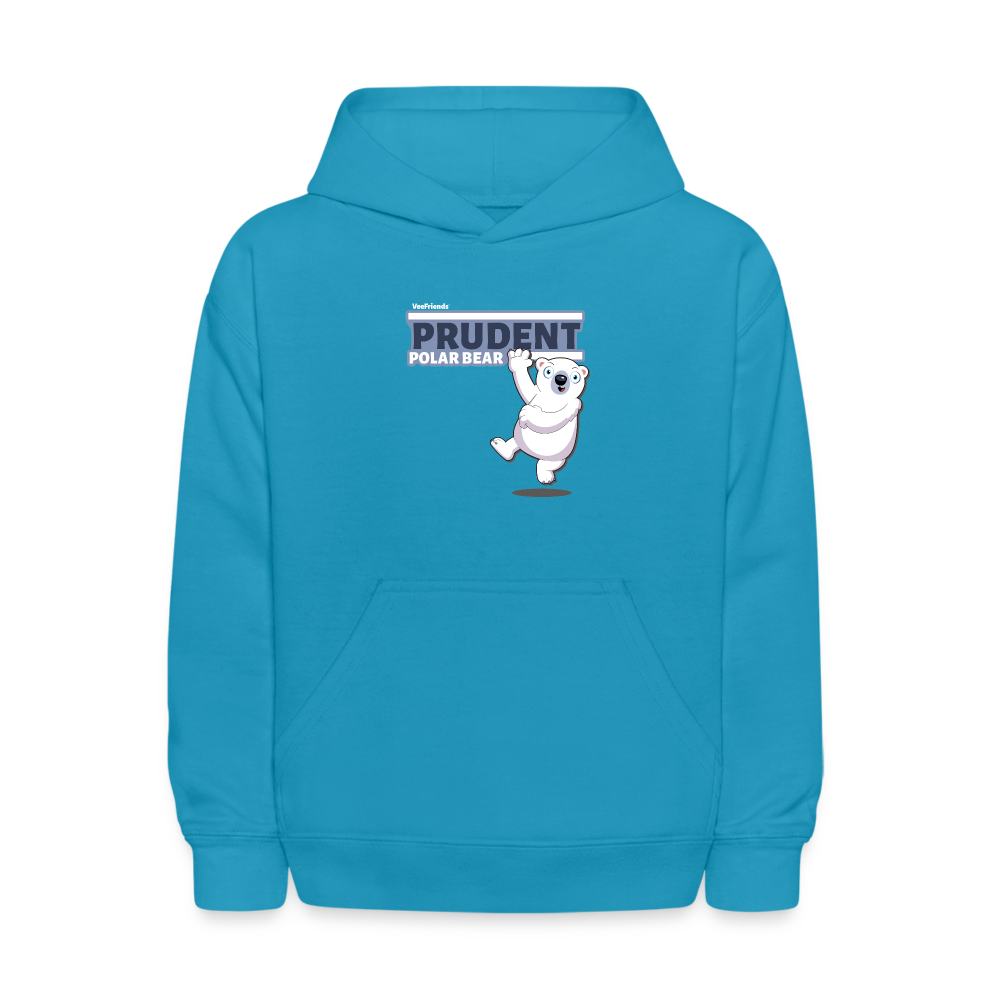 Prudent Polar Bear Character Comfort Kids Hoodie - turquoise