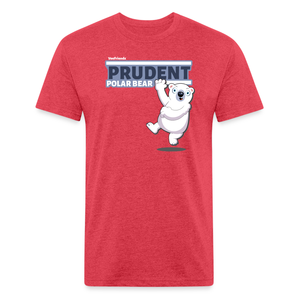 Prudent Polar Bear Character Comfort Adult Tee - heather red