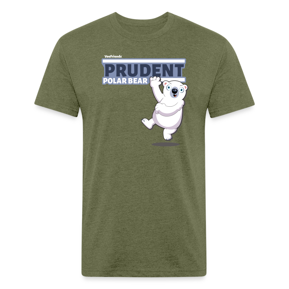 Prudent Polar Bear Character Comfort Adult Tee - heather military green