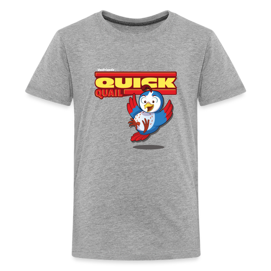 Quick Quail Character Comfort Kids Tee - heather gray