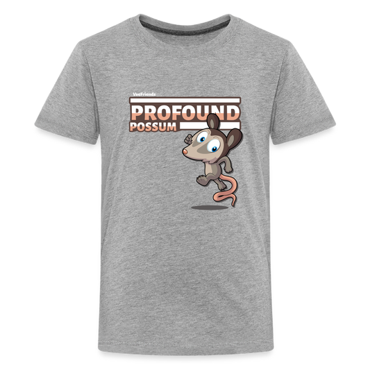 Profound Possum Character Comfort Kids Tee - heather gray