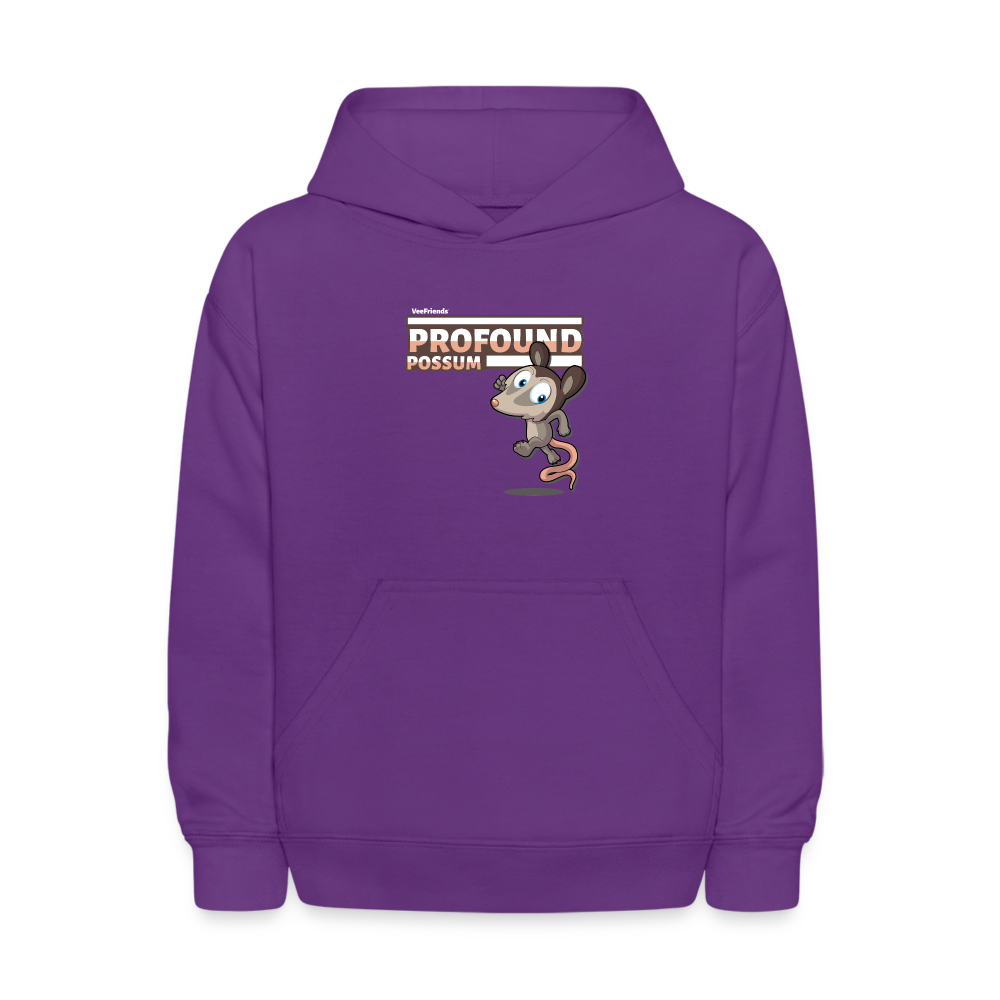 Profound Possum Character Comfort Kids Hoodie - purple