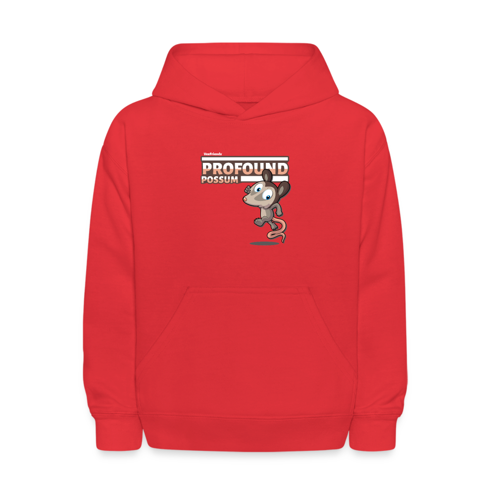 Profound Possum Character Comfort Kids Hoodie - red