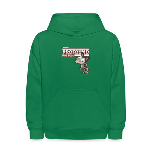 Profound Possum Character Comfort Kids Hoodie - kelly green