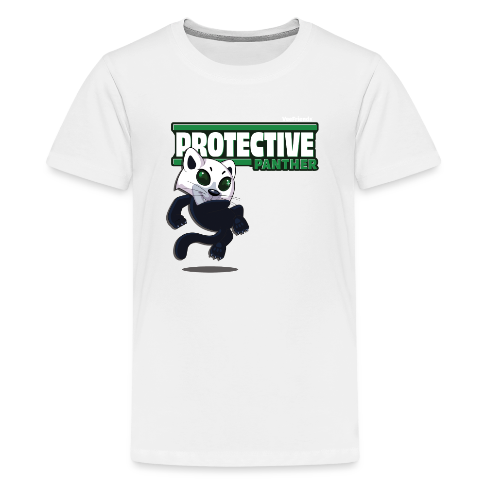 Protective Panther Character Comfort Kids Tee - white