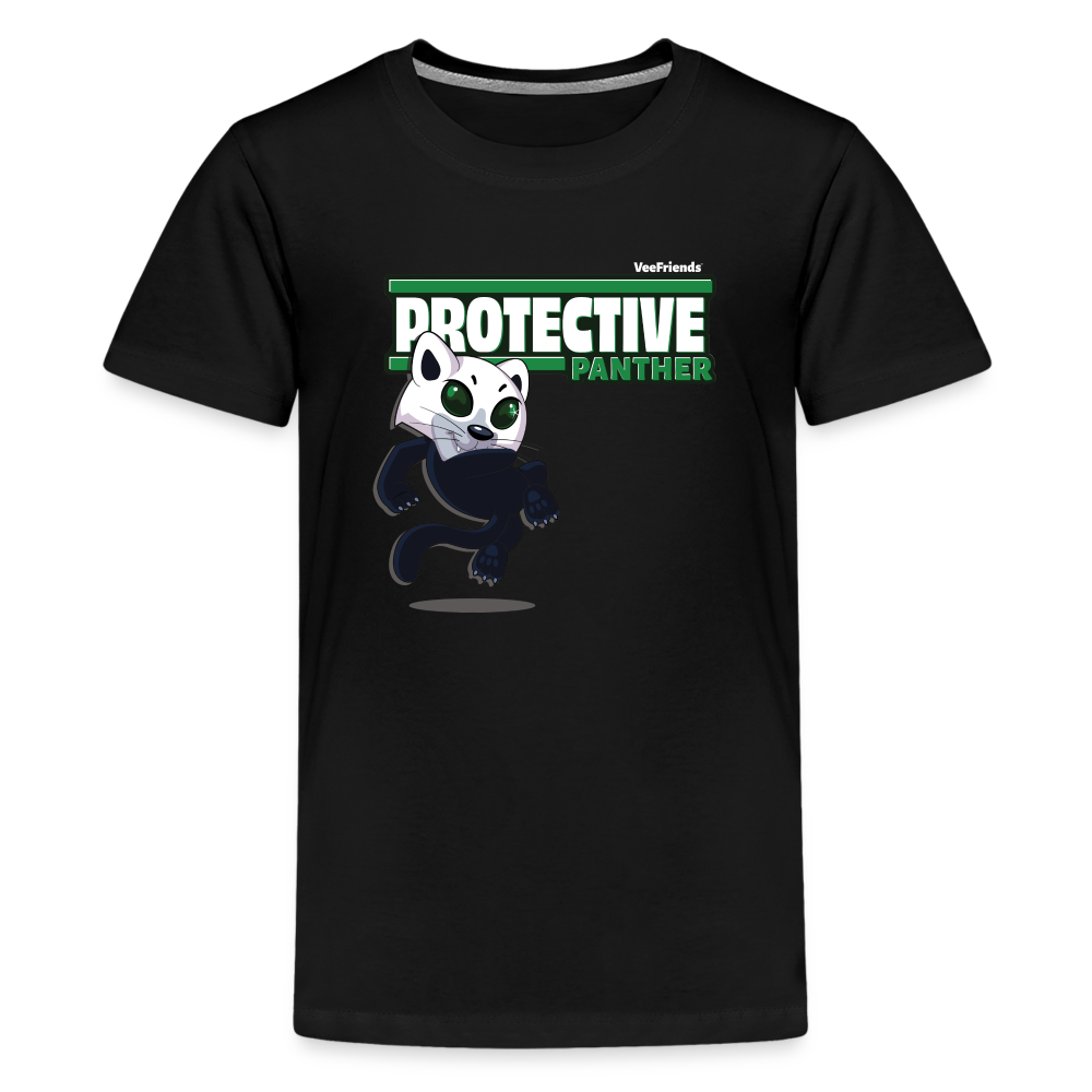 Protective Panther Character Comfort Kids Tee - black