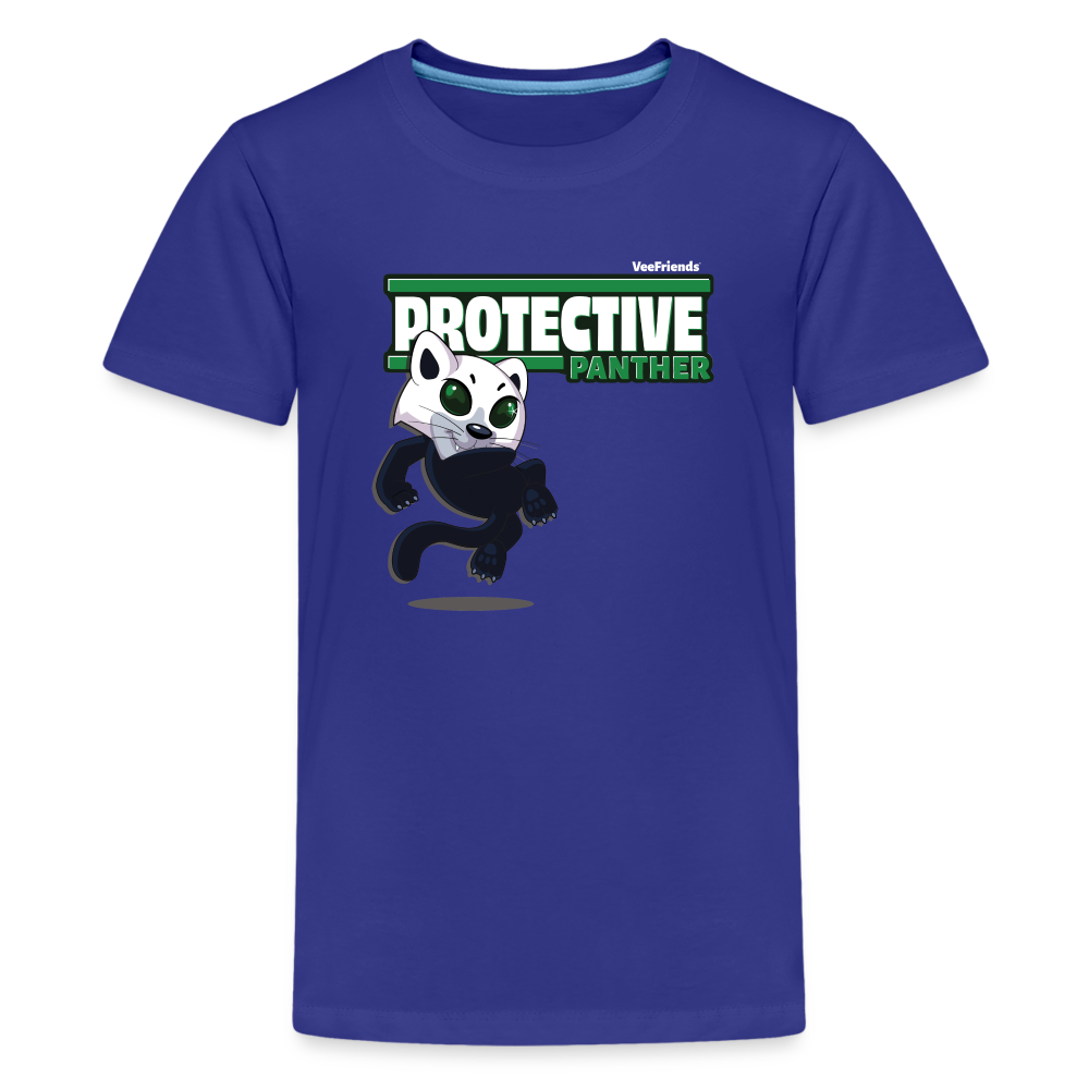 Protective Panther Character Comfort Kids Tee - royal blue