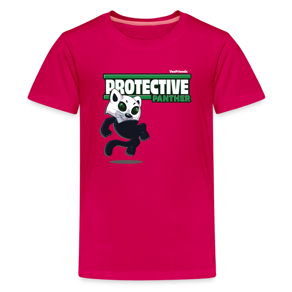 Protective Panther Character Comfort Kids Tee - dark pink