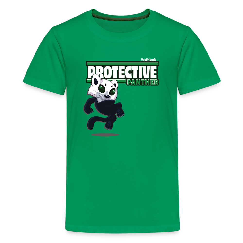 Protective Panther Character Comfort Kids Tee - kelly green