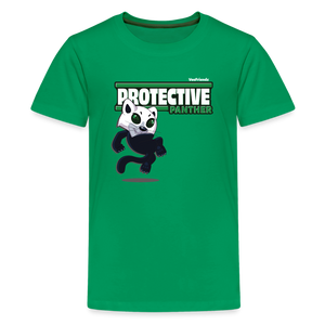 Protective Panther Character Comfort Kids Tee - kelly green