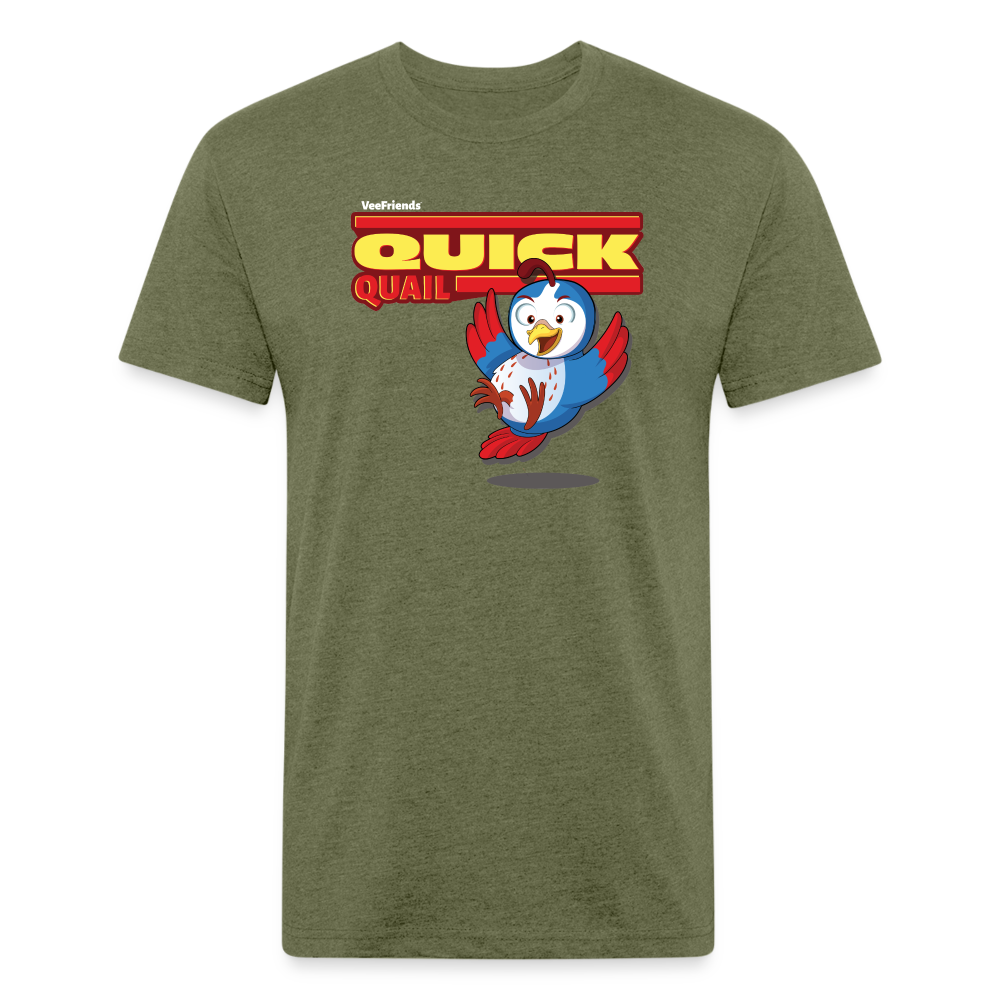Quick Quail Character Comfort Adult Tee - heather military green