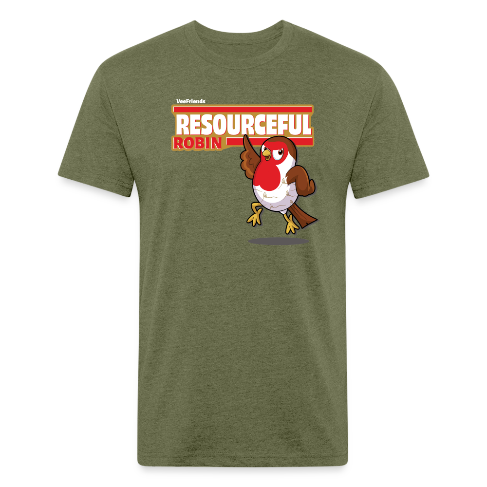 Resourceful Robin Character Comfort Adult Tee - heather military green