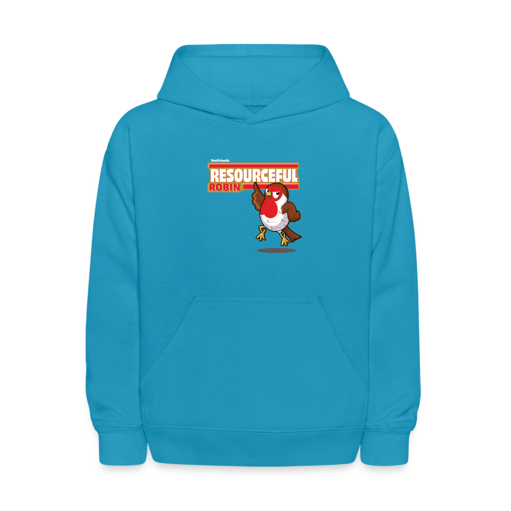 Resourceful Robin Character Comfort Kids Hoodie - turquoise