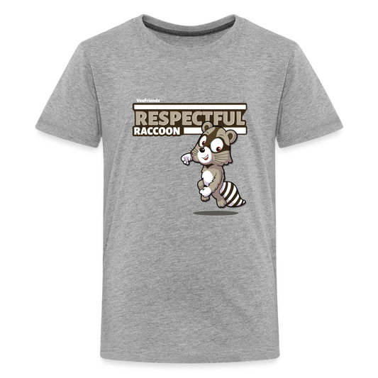 Respectful Racoon Character Comfort Kids Tee - heather gray