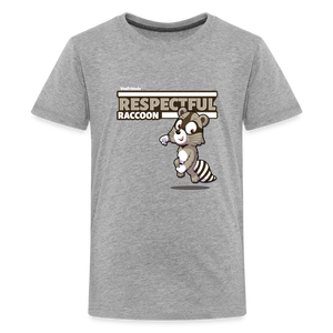 Respectful Racoon Character Comfort Kids Tee - heather gray