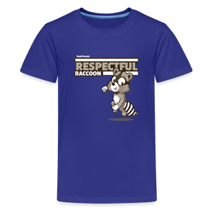 Respectful Racoon Character Comfort Kids Tee - royal blue