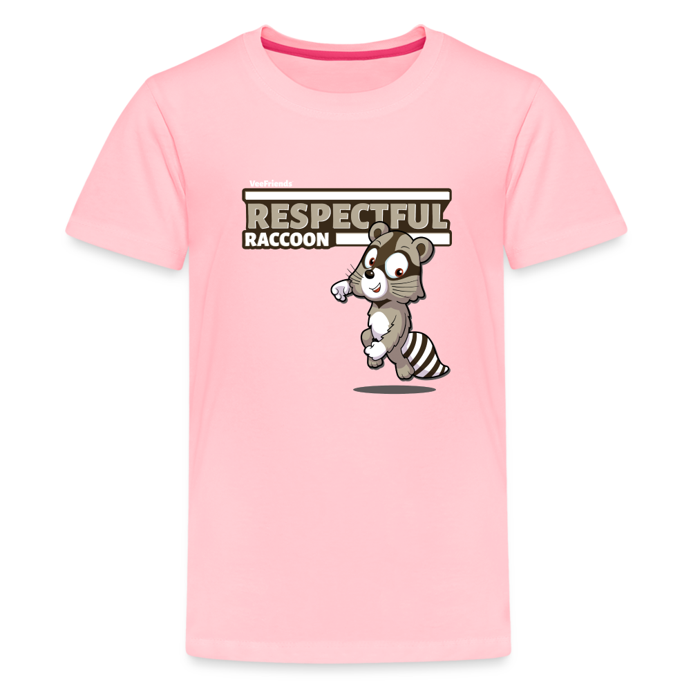 
            
                Load image into Gallery viewer, Respectful Racoon Character Comfort Kids Tee - pink
            
        