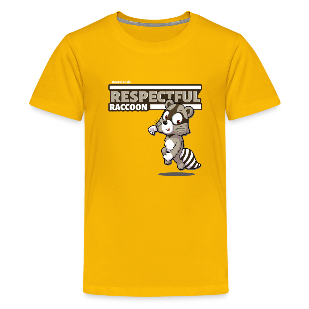 
            
                Load image into Gallery viewer, Respectful Racoon Character Comfort Kids Tee - sun yellow
            
        