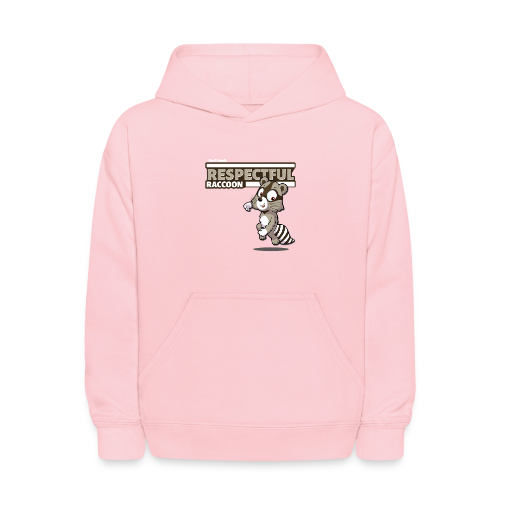 Respectful Racoon Character Comfort Kids Hoodie - pink