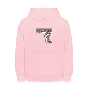 Respectful Racoon Character Comfort Kids Hoodie - pink