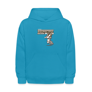 Respectful Racoon Character Comfort Kids Hoodie - turquoise