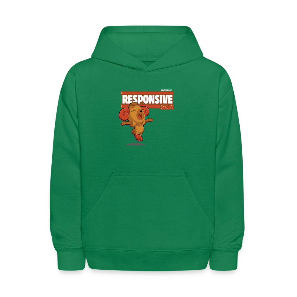 Responsive Ram Character Comfort Kids Hoodie - kelly green