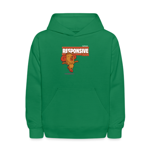 Responsive Ram Character Comfort Kids Hoodie - kelly green