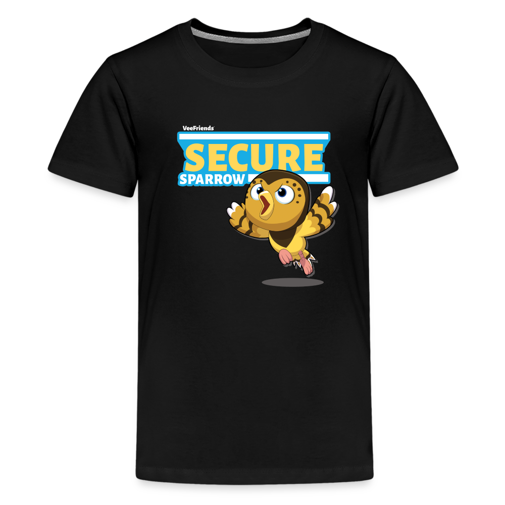 Secure Sparrow Character Comfort Kids Tee - black