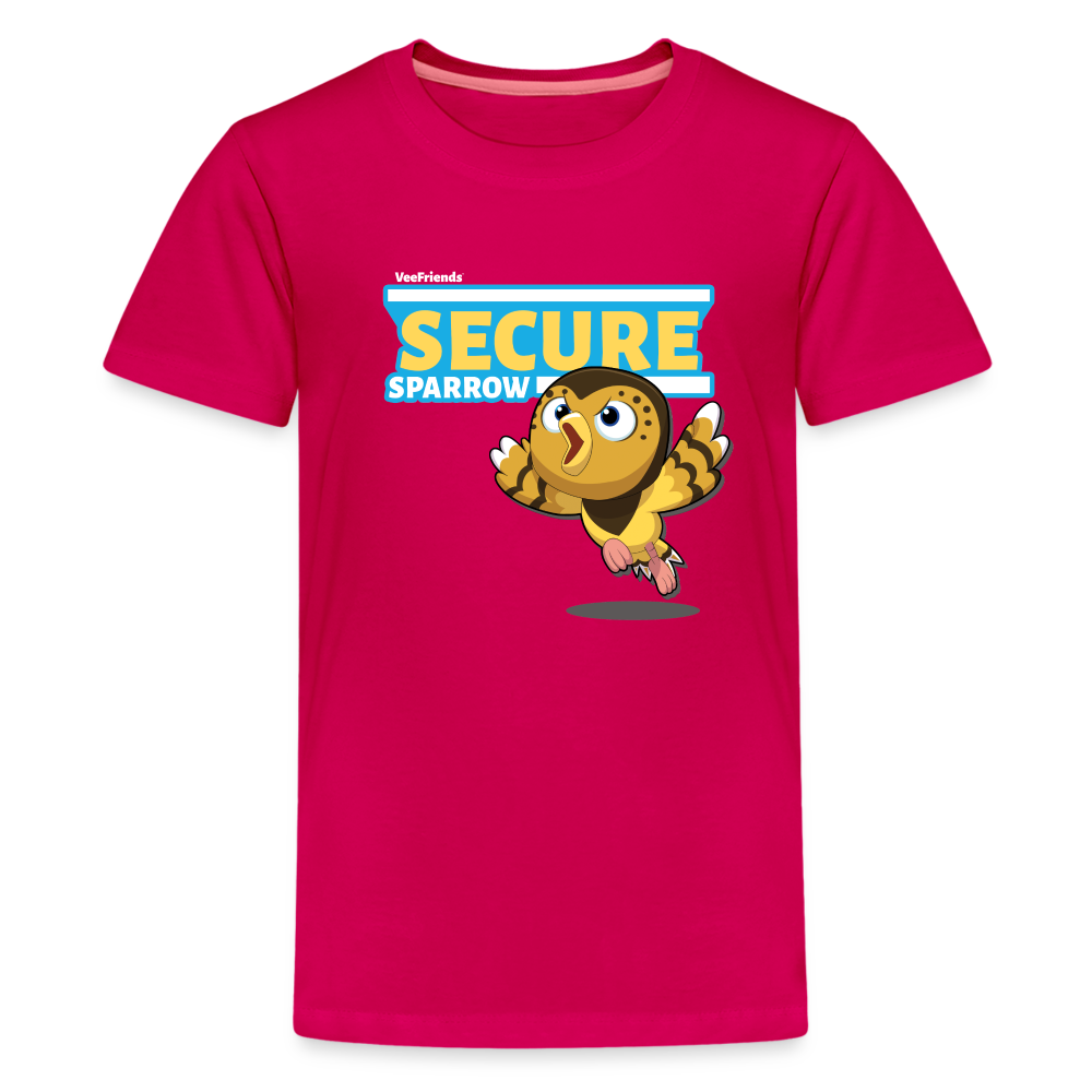 Secure Sparrow Character Comfort Kids Tee - dark pink