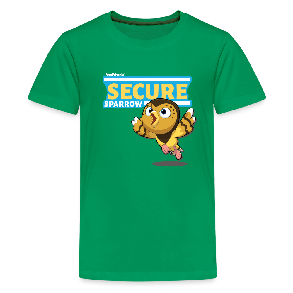 Secure Sparrow Character Comfort Kids Tee - kelly green