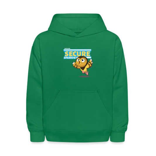 Secure Sparrow Character Comfort Kids Hoodie - kelly green