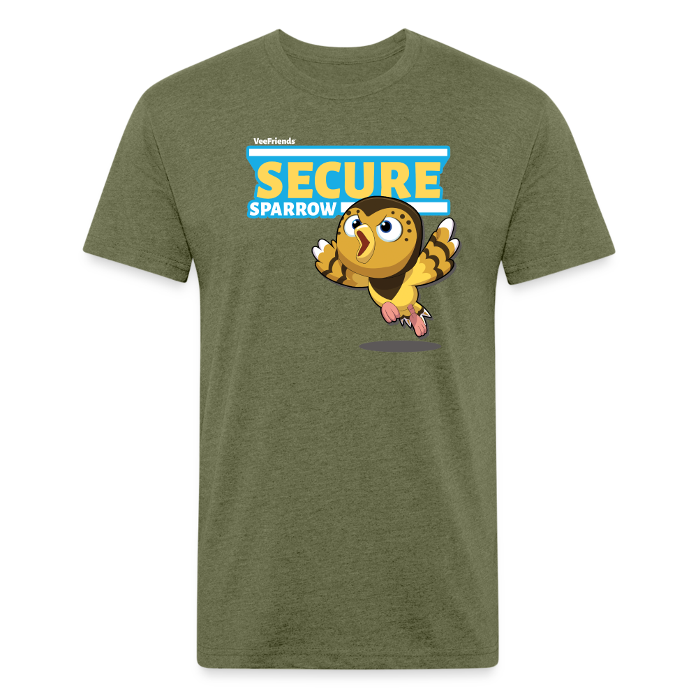 Secure Sparrow Character Comfort Adult Tee - heather military green