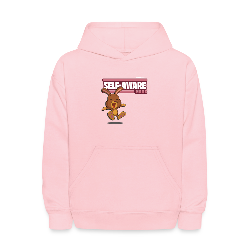 Self-Aware Hare Character Comfort Kids Hoodie - pink