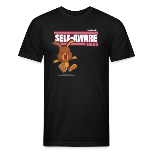 Self-Aware Hare Character Comfort Adult Tee - black