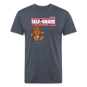 Self-Aware Hare Character Comfort Adult Tee - heather navy