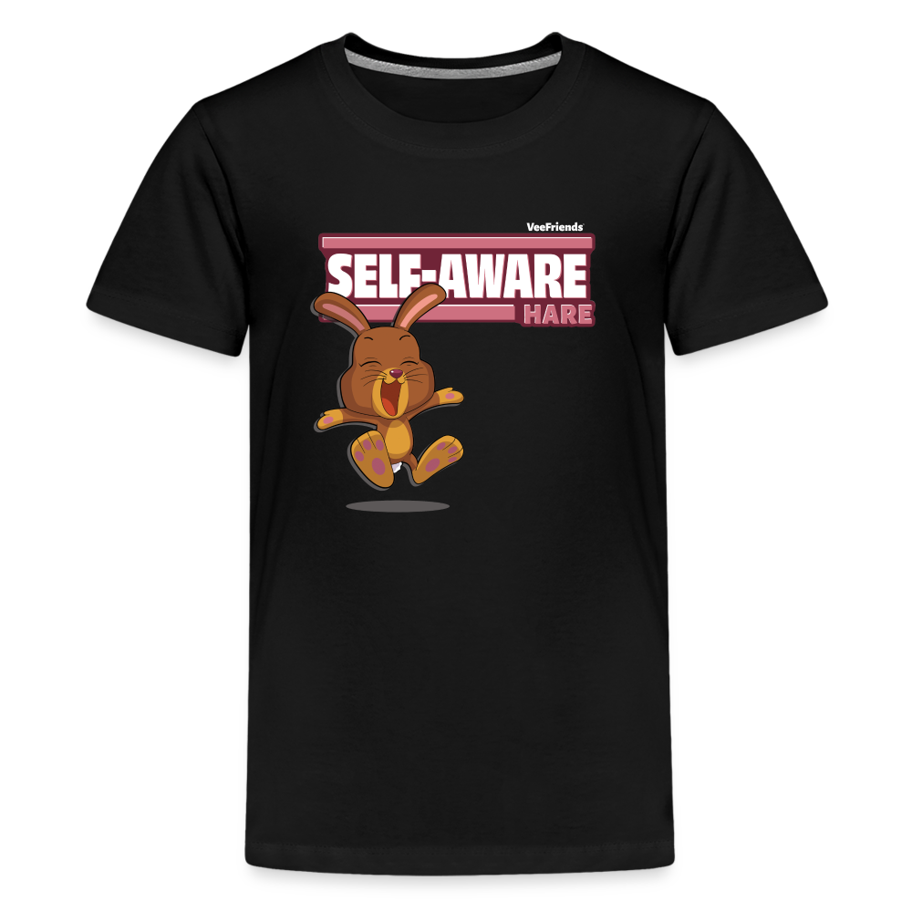 Self-Aware Hare Character Comfort Kids Tee - black