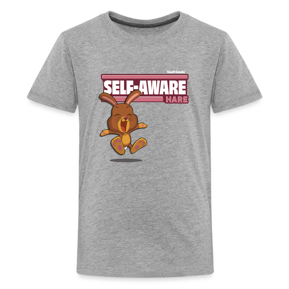 Self-Aware Hare Character Comfort Kids Tee - heather gray