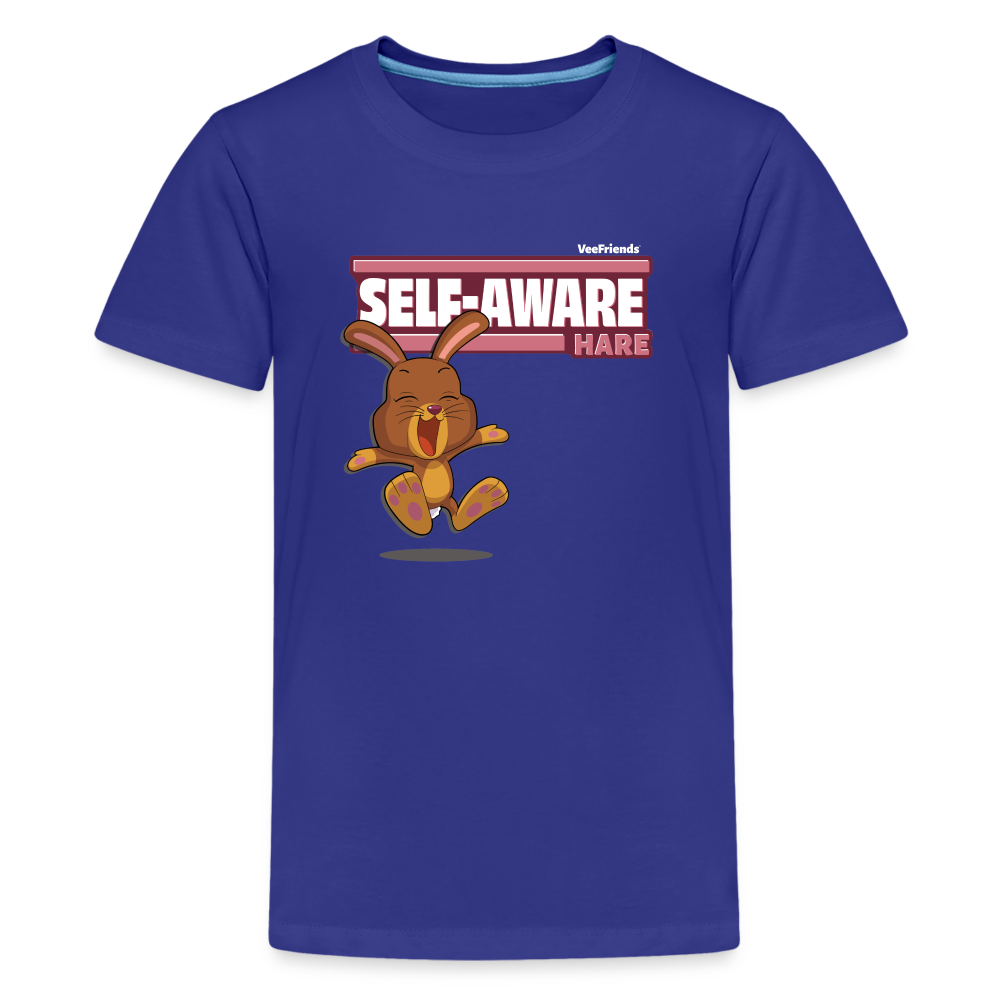 Self-Aware Hare Character Comfort Kids Tee - royal blue