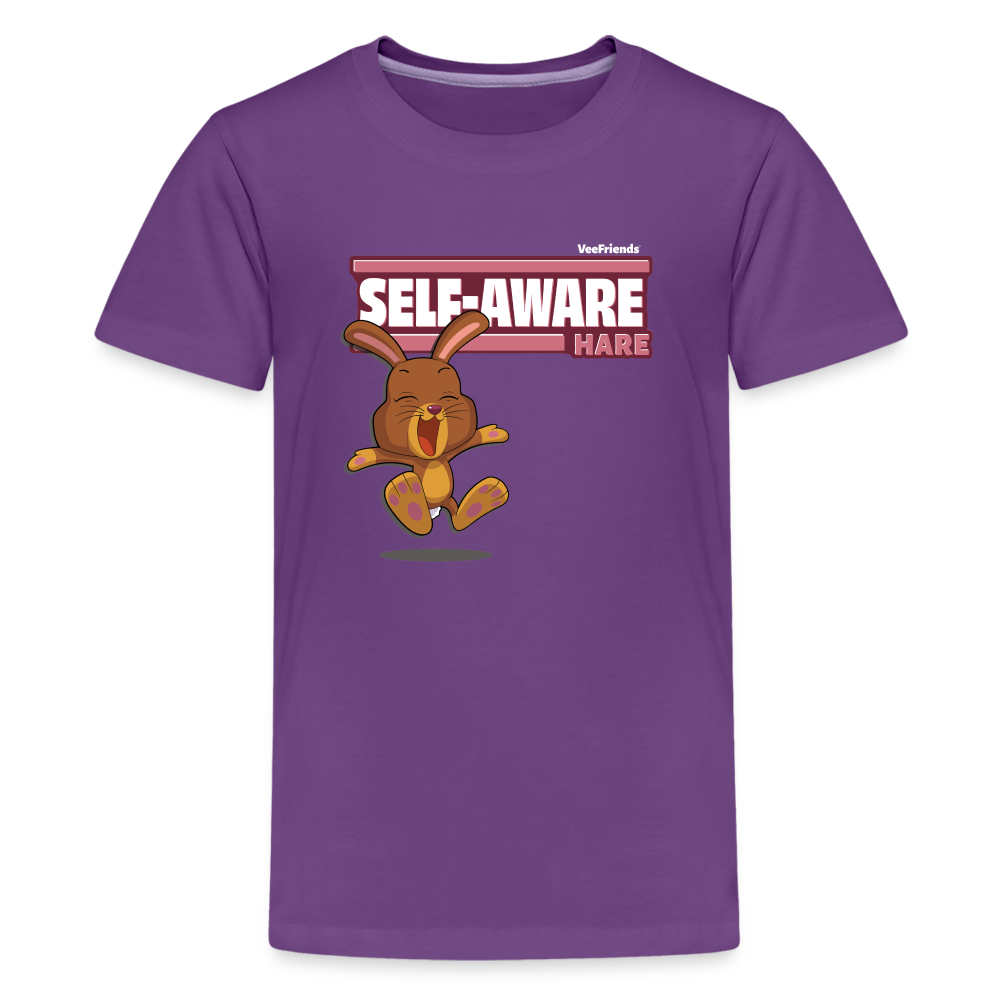 Self-Aware Hare Character Comfort Kids Tee - purple