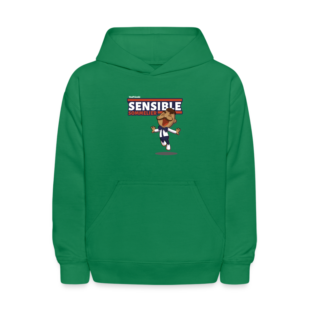 Sensible Sommelier Character Comfort Kids Hoodie - kelly green