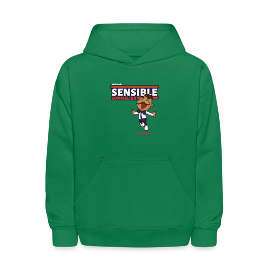 Sensible Sommelier Character Comfort Kids Hoodie - kelly green